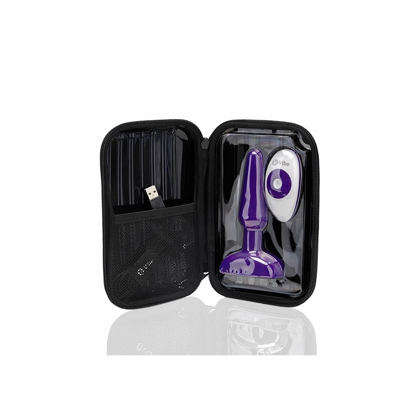 Zdalnie sterowany plug analny - B-Vibe Trio Plug Purple